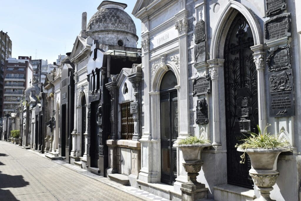 Buenos Aires travel guide – ornate mausoleums in Recoleta Cemetery, one of the city’s top attractions.